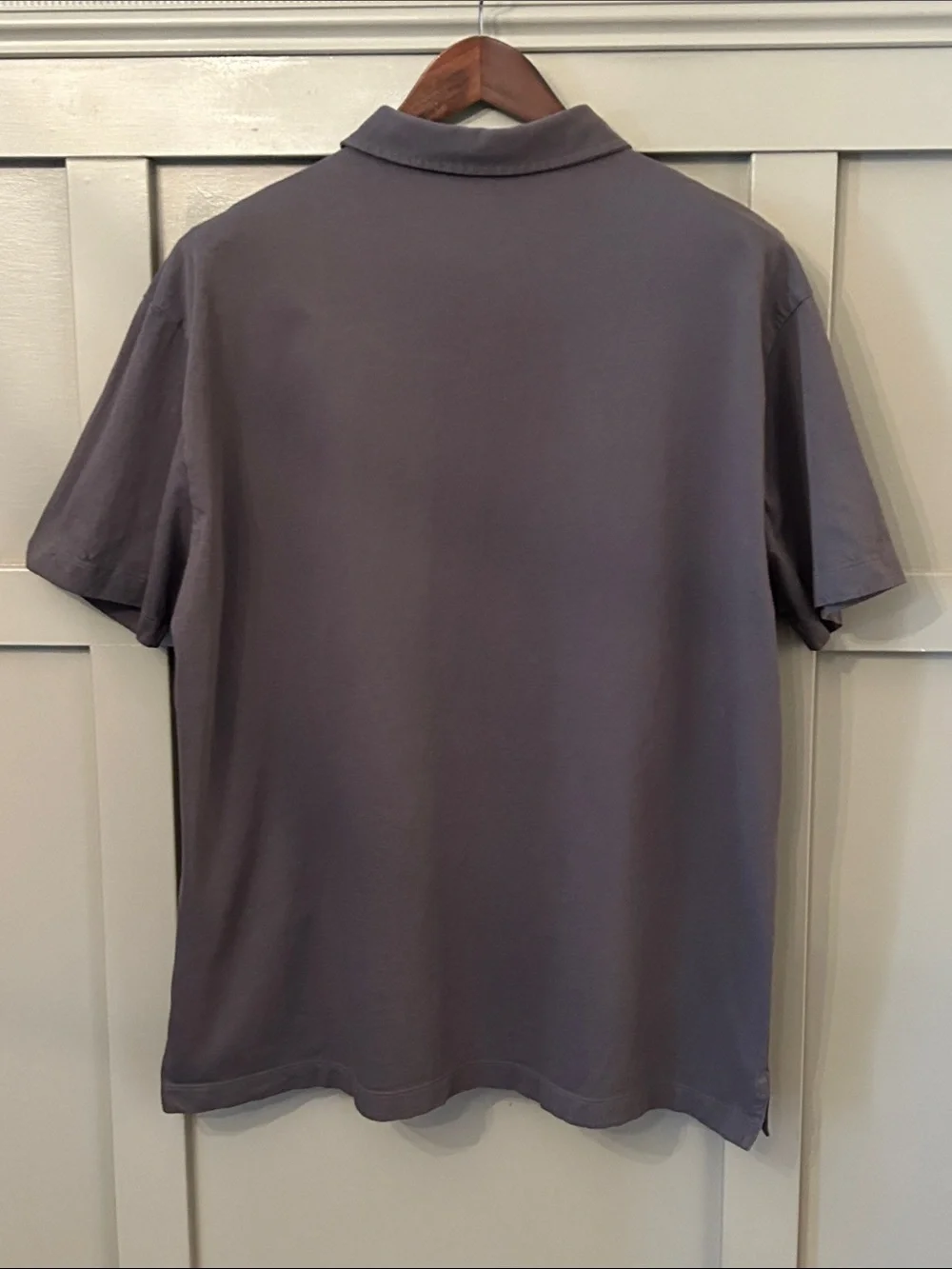 Patagonia Trout Fitz Roy Polo Shirt Gray Short Sleeve Mens Size XL